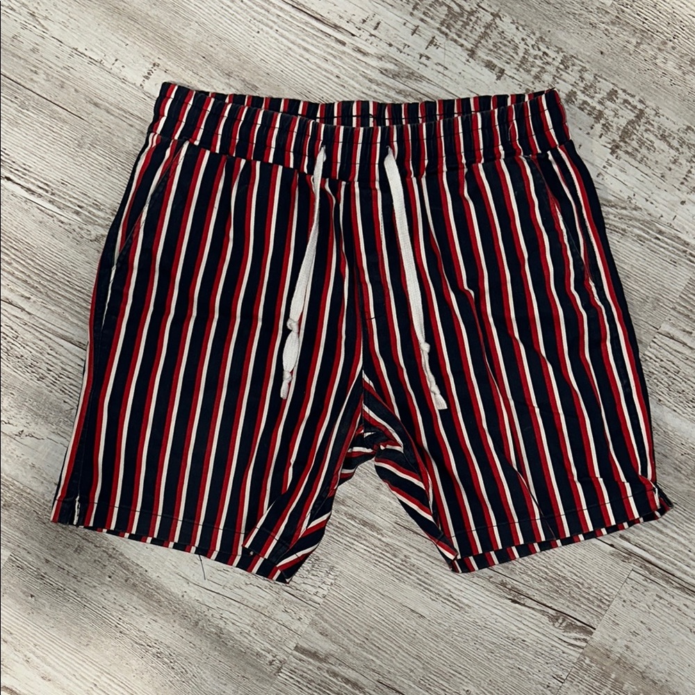 Striped Red and Navy Shorts
